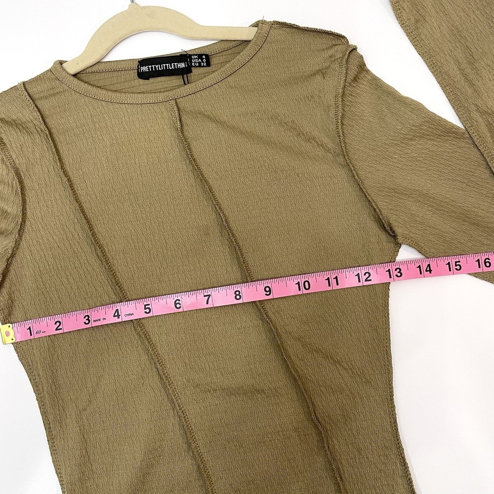 Pretty Little Thing Women's Long Sleeve Bodycon Dress Size 0 New With Tag - Picture 7 of 7